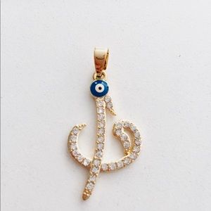 Evil eye elif pendant